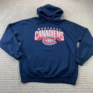 Montreal Canadiens Hoodie Sweater Men Large L Navy Blue Activewear NHL Hockey